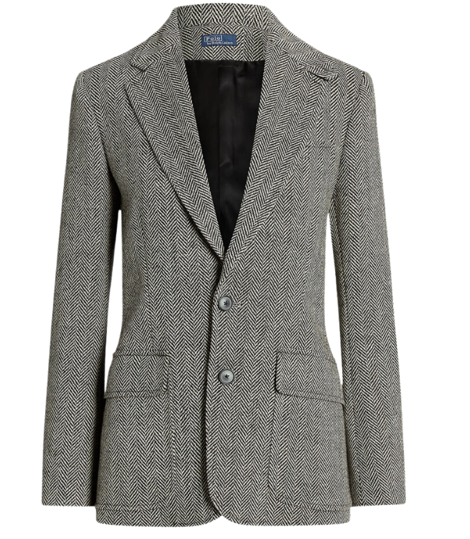 Herringbone Linen-Blend Blazer